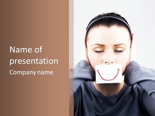 Grey Unhappy Ear PowerPoint Template