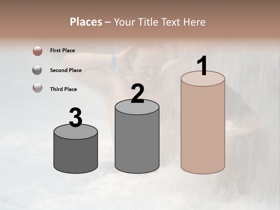 White Waterfall Beauty PowerPoint Template