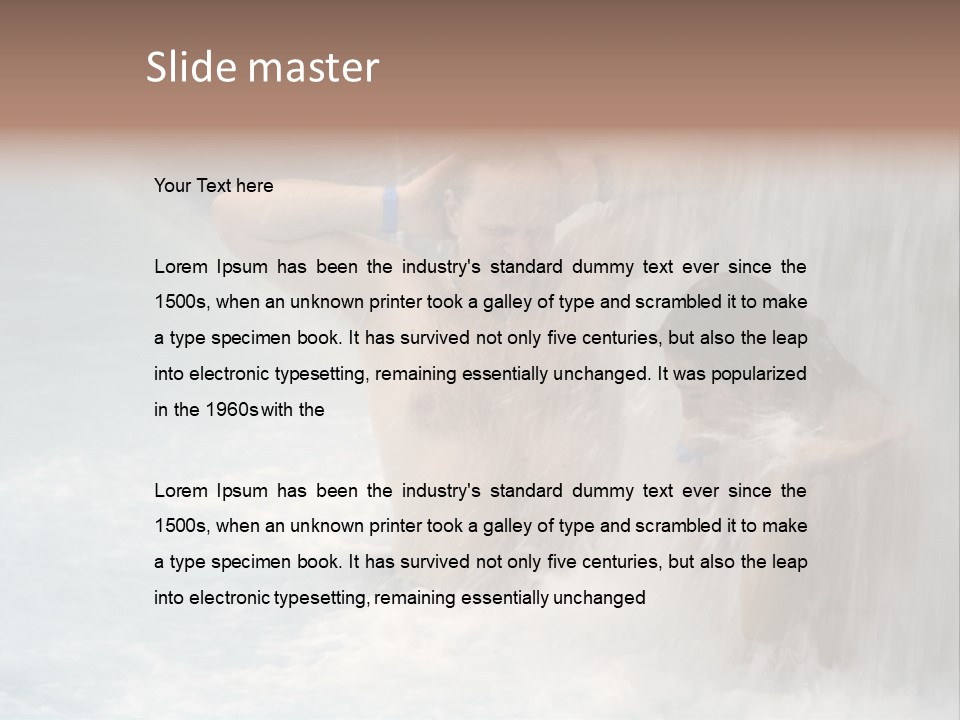 White Waterfall Beauty PowerPoint Template