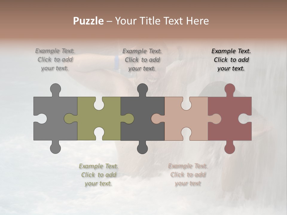 White Waterfall Beauty PowerPoint Template