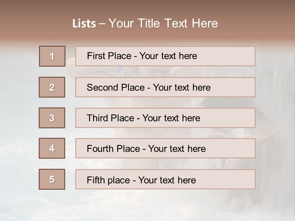 White Waterfall Beauty PowerPoint Template
