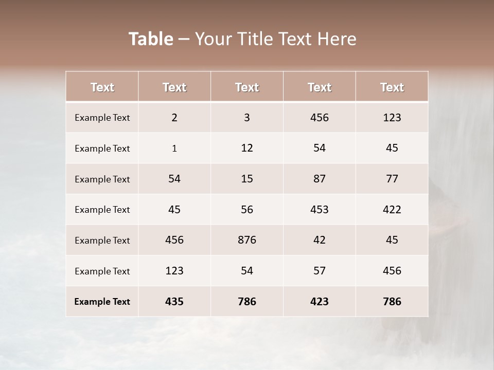 White Waterfall Beauty PowerPoint Template