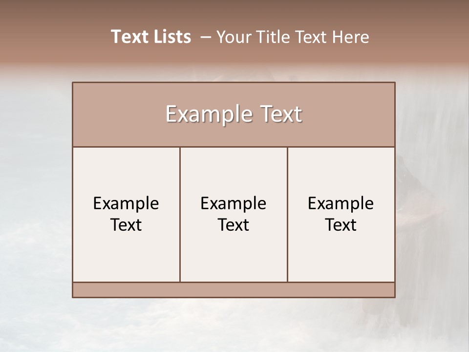 White Waterfall Beauty PowerPoint Template