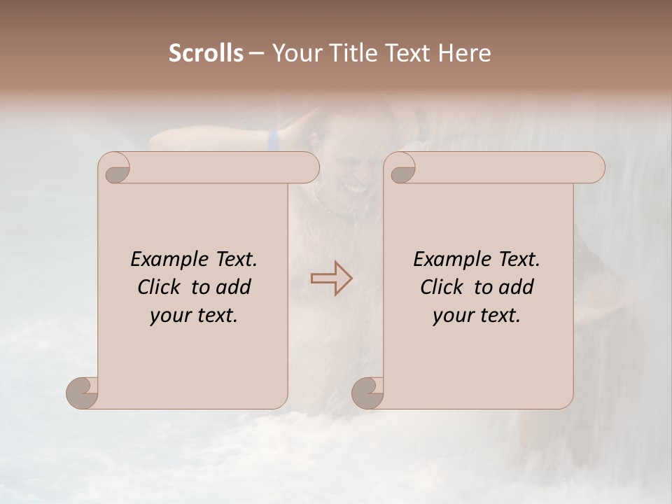 White Waterfall Beauty PowerPoint Template