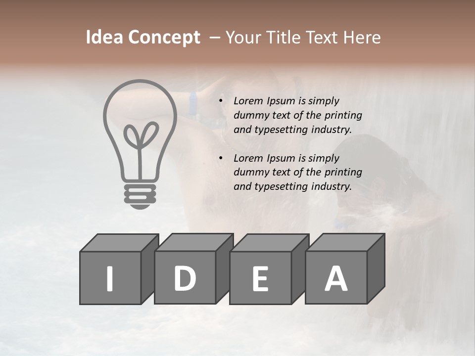 White Waterfall Beauty PowerPoint Template