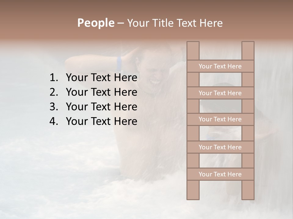 White Waterfall Beauty PowerPoint Template