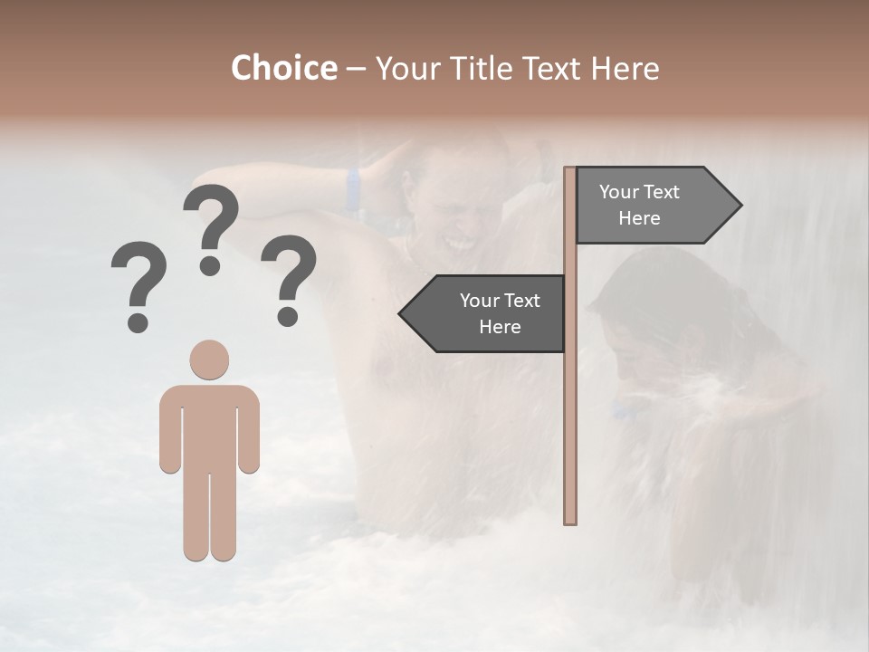 White Waterfall Beauty PowerPoint Template