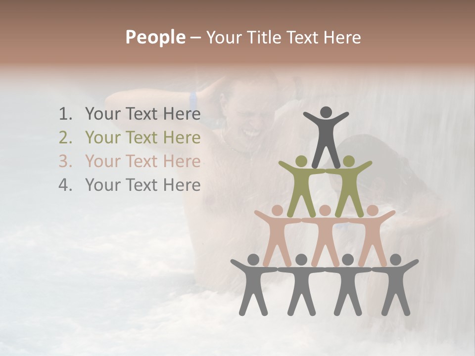 White Waterfall Beauty PowerPoint Template