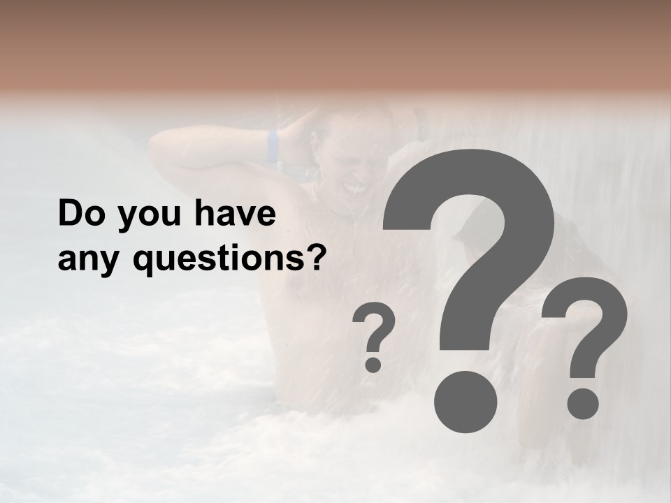 White Waterfall Beauty PowerPoint Template