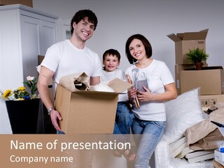 Flat Son Parents PowerPoint Template