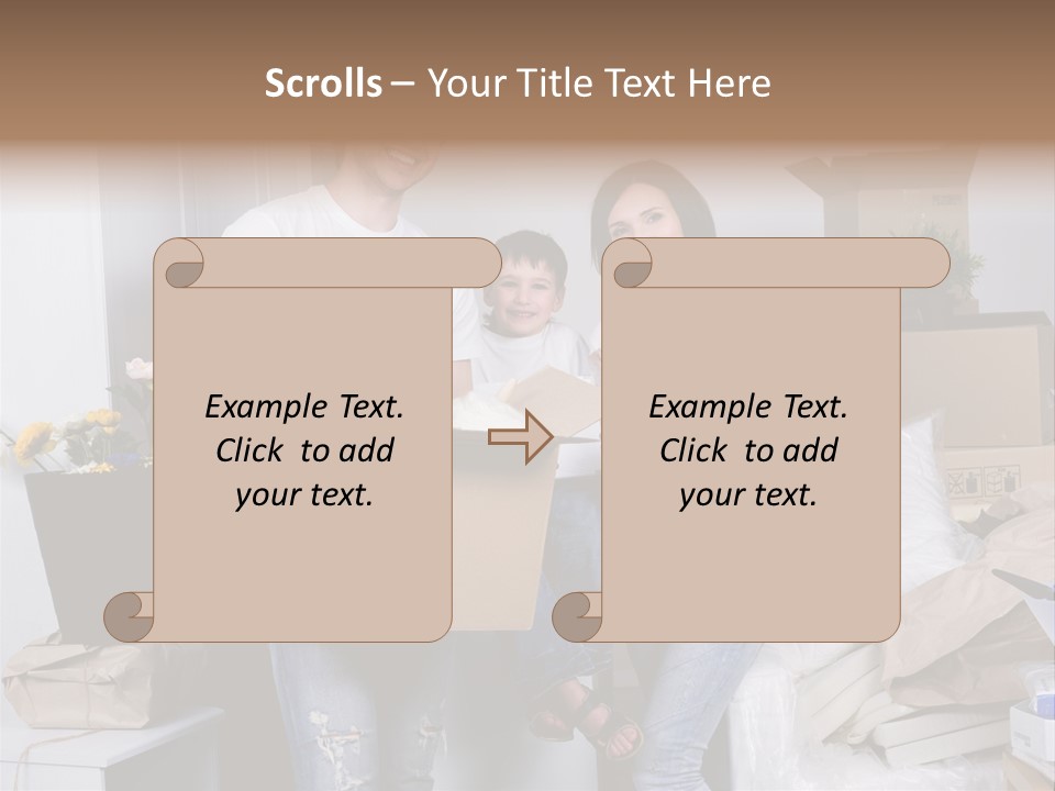 Flat Son Parents PowerPoint Template