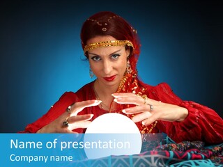 Illuminated Woman Beautiful PowerPoint Template