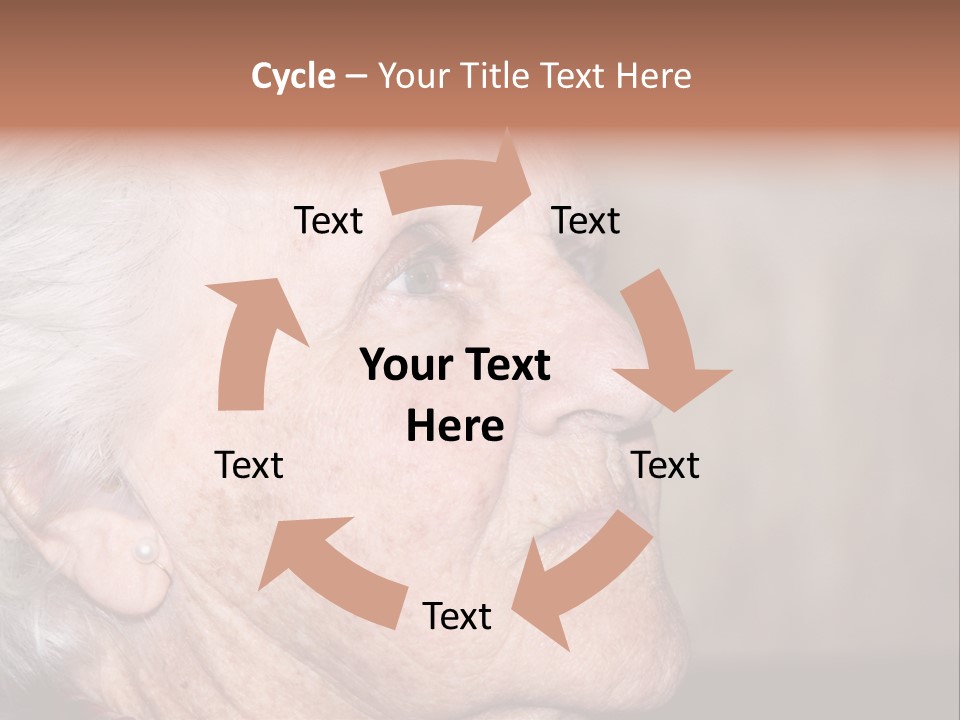 An Old Woman With White Hair Is Looking Away From The Camera PowerPoint Template