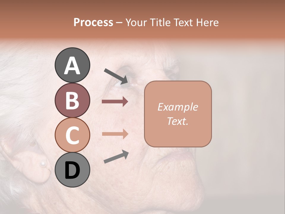 An Old Woman With White Hair Is Looking Away From The Camera PowerPoint Template