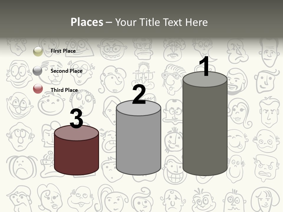 Facial Variation Women PowerPoint Template