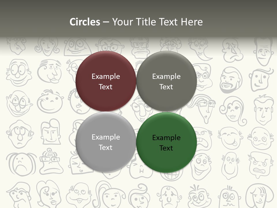 Facial Variation Women PowerPoint Template