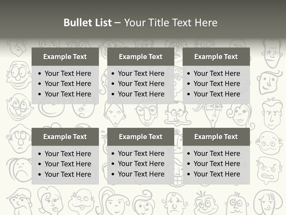Facial Variation Women PowerPoint Template
