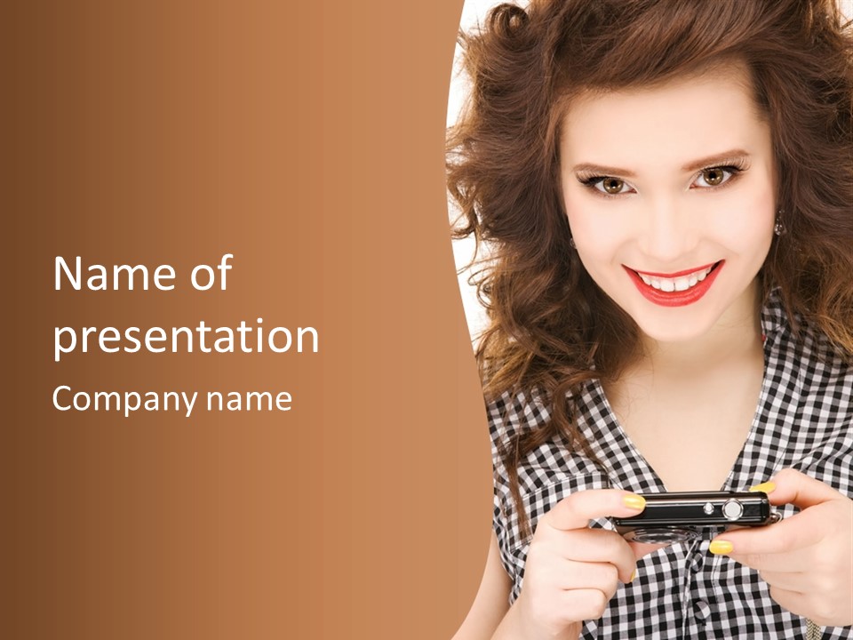 Using Technology Caucasian PowerPoint Template