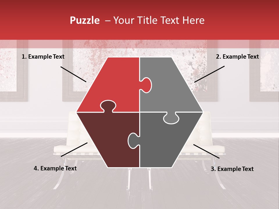 A Room With Two Chairs And Paintings On The Wall PowerPoint Template