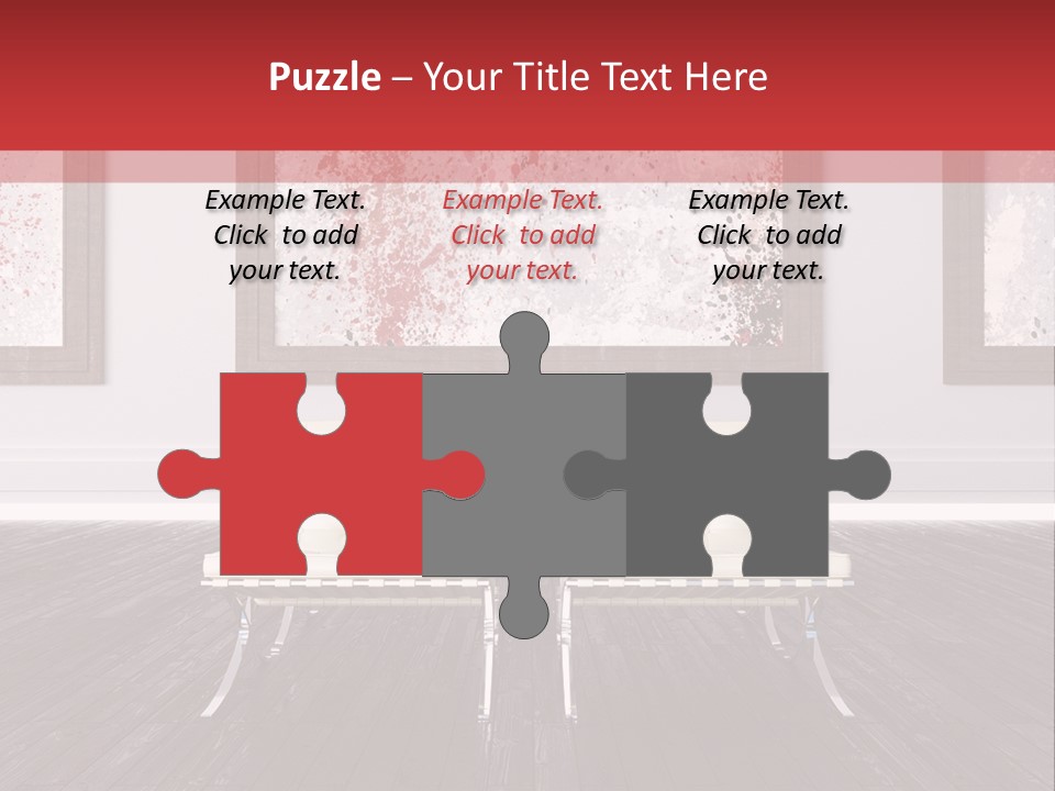 A Room With Two Chairs And Paintings On The Wall PowerPoint Template