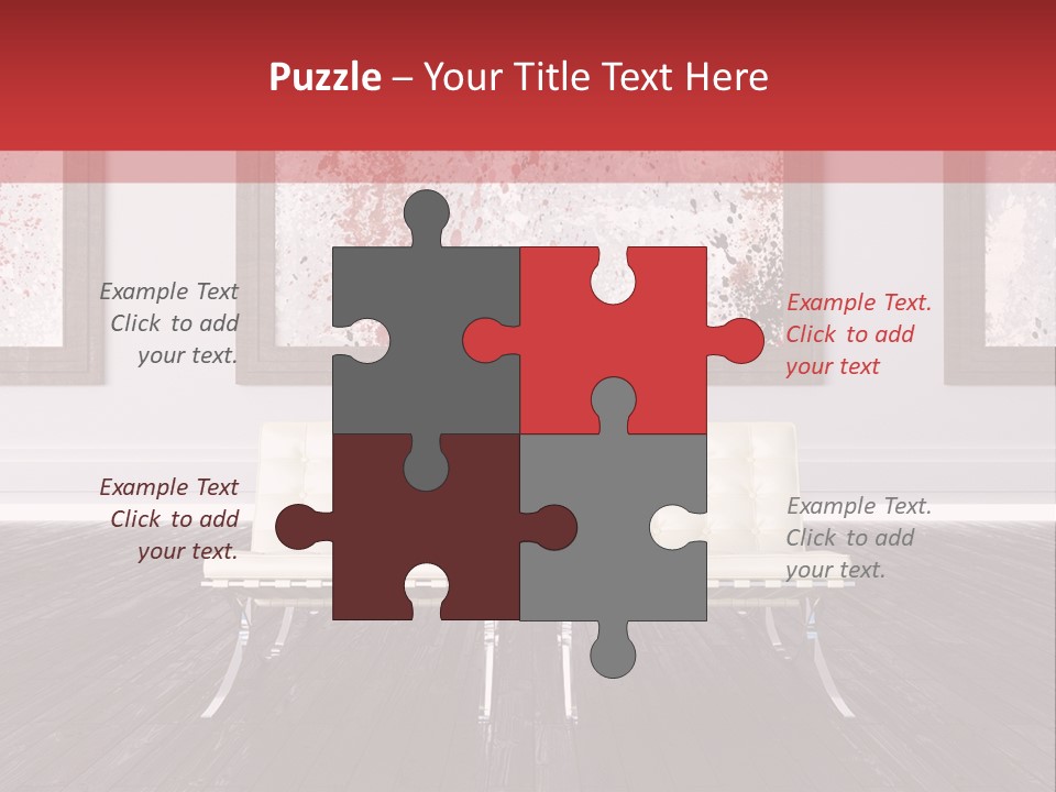 A Room With Two Chairs And Paintings On The Wall PowerPoint Template