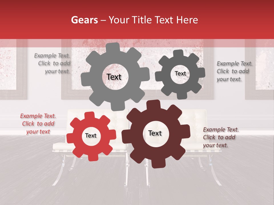 A Room With Two Chairs And Paintings On The Wall PowerPoint Template