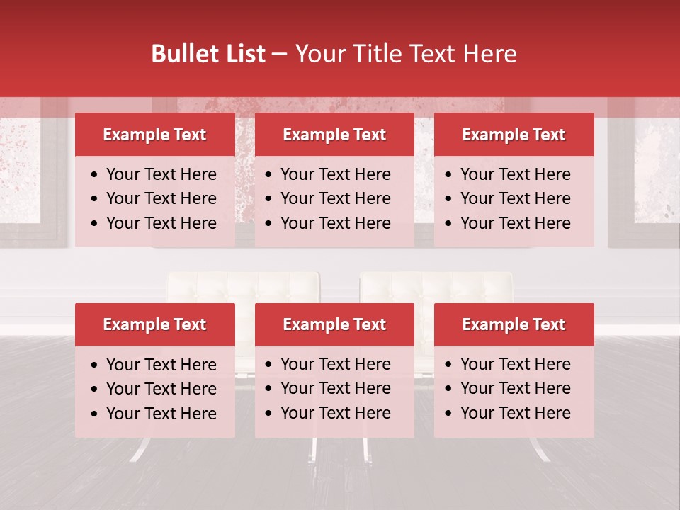 A Room With Two Chairs And Paintings On The Wall PowerPoint Template