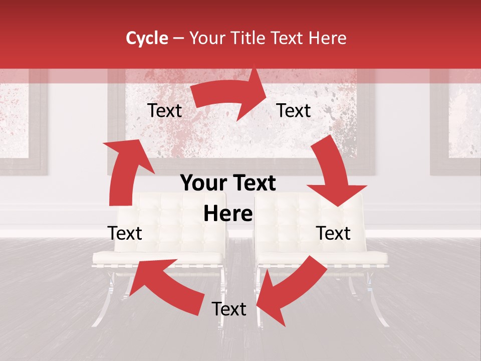 A Room With Two Chairs And Paintings On The Wall PowerPoint Template