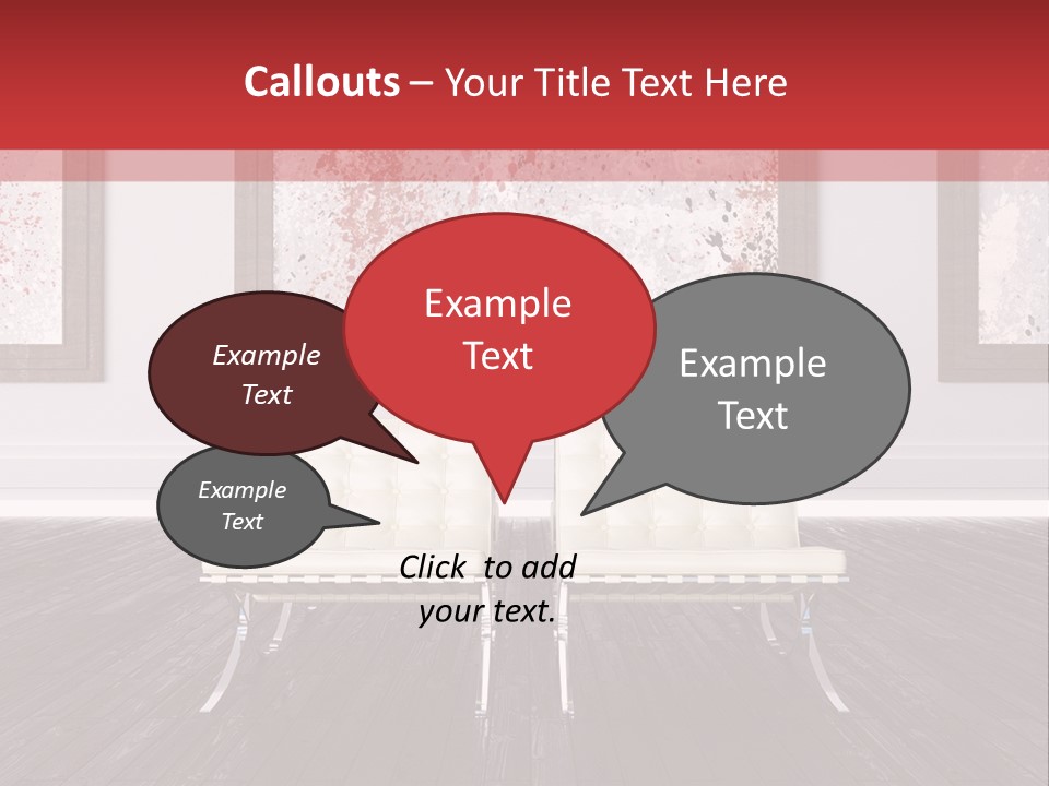 A Room With Two Chairs And Paintings On The Wall PowerPoint Template