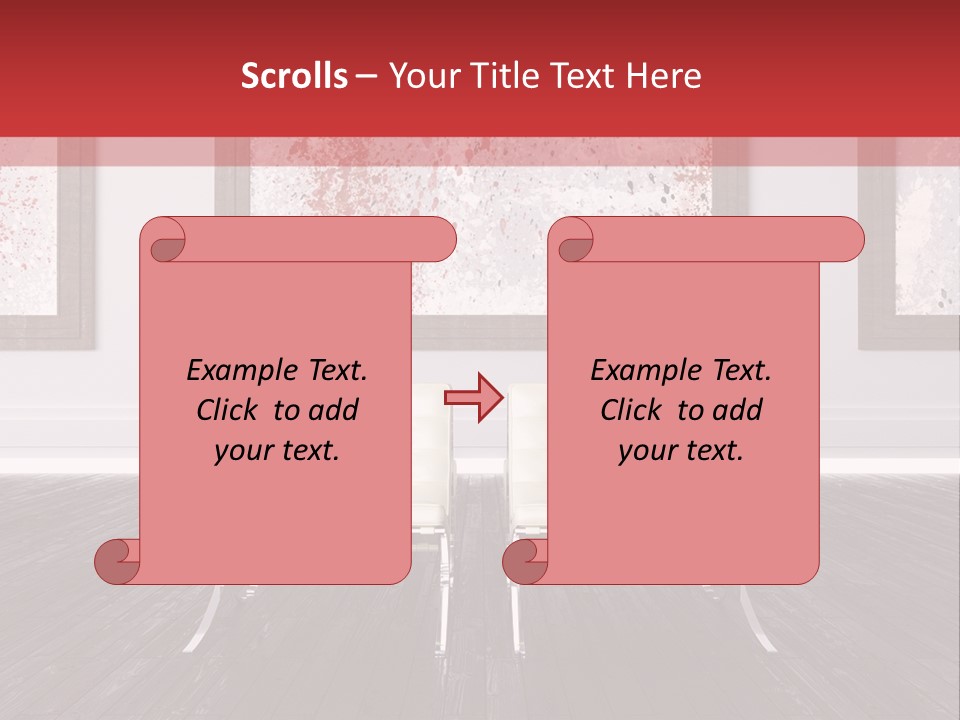 A Room With Two Chairs And Paintings On The Wall PowerPoint Template