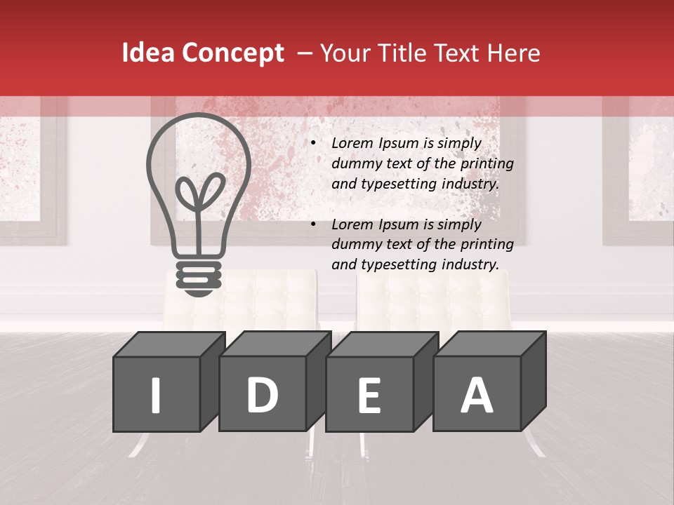 A Room With Two Chairs And Paintings On The Wall PowerPoint Template