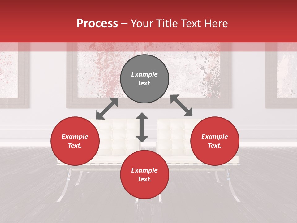 A Room With Two Chairs And Paintings On The Wall PowerPoint Template