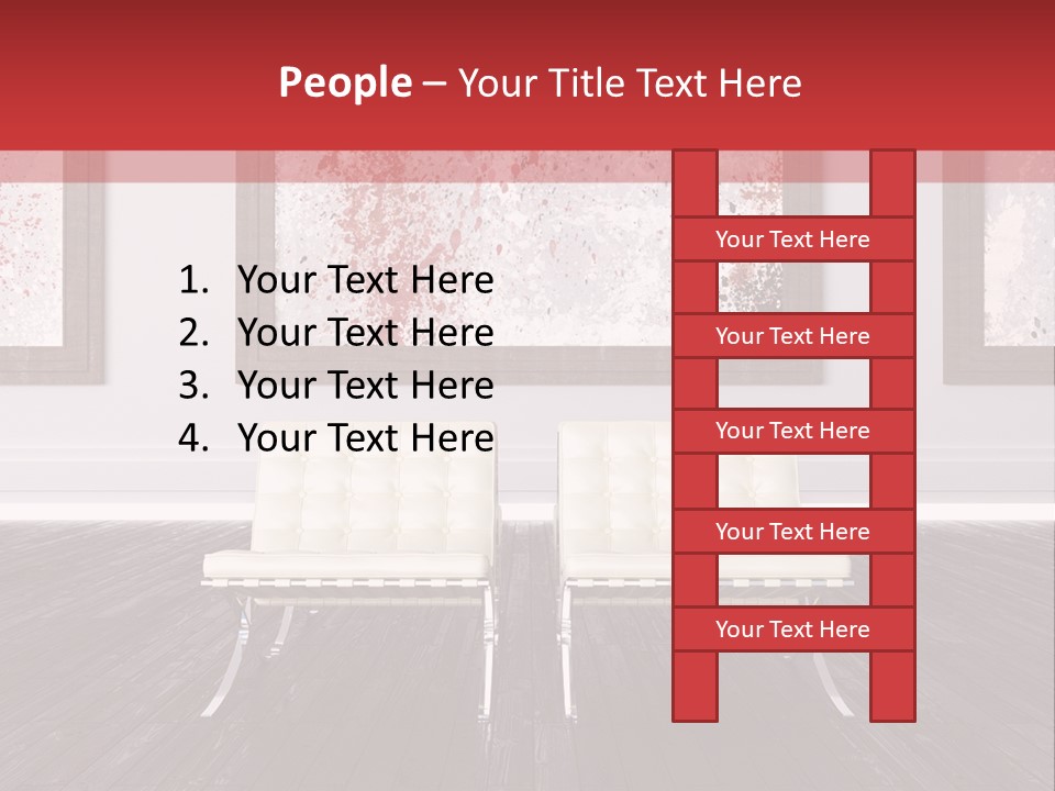 A Room With Two Chairs And Paintings On The Wall PowerPoint Template