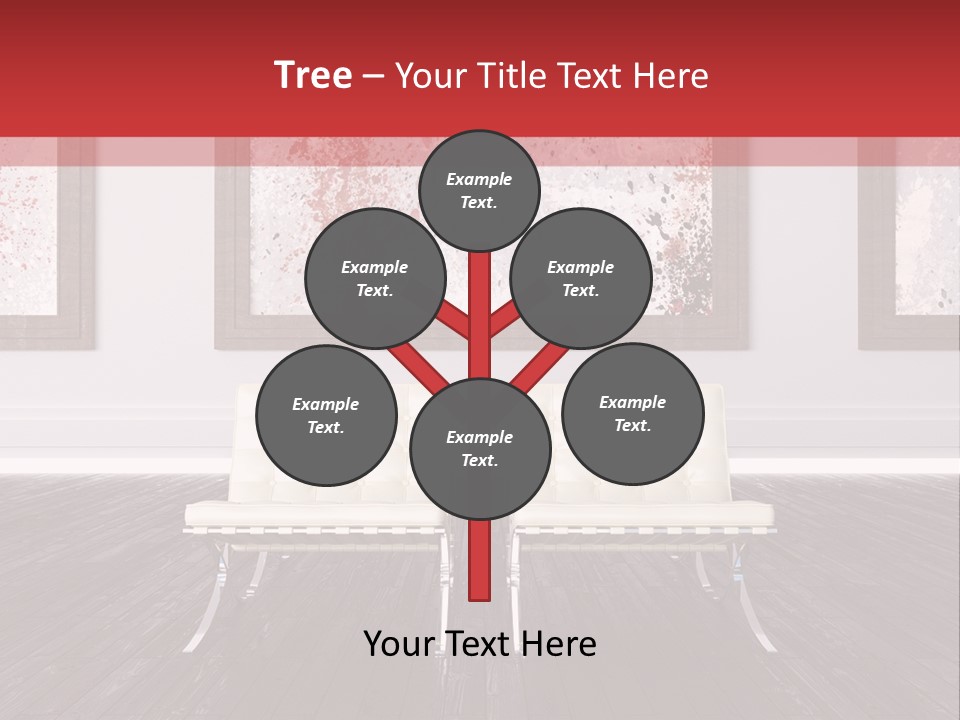 A Room With Two Chairs And Paintings On The Wall PowerPoint Template