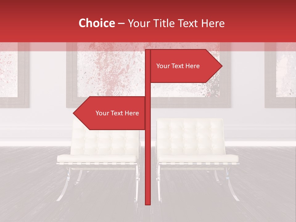 A Room With Two Chairs And Paintings On The Wall PowerPoint Template