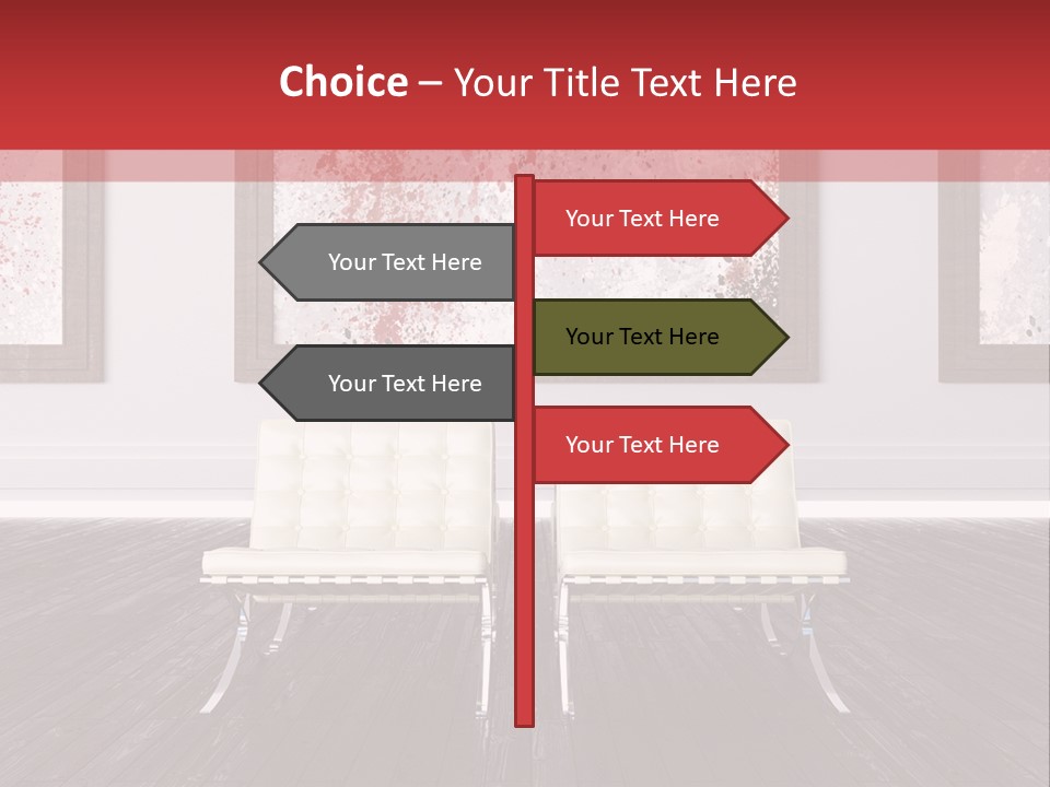 A Room With Two Chairs And Paintings On The Wall PowerPoint Template