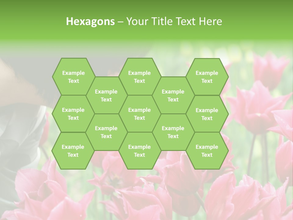 A Young Girl Smelling A Bunch Of Pink Flowers PowerPoint Template