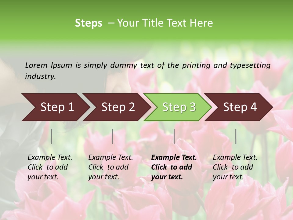 A Young Girl Smelling A Bunch Of Pink Flowers PowerPoint Template