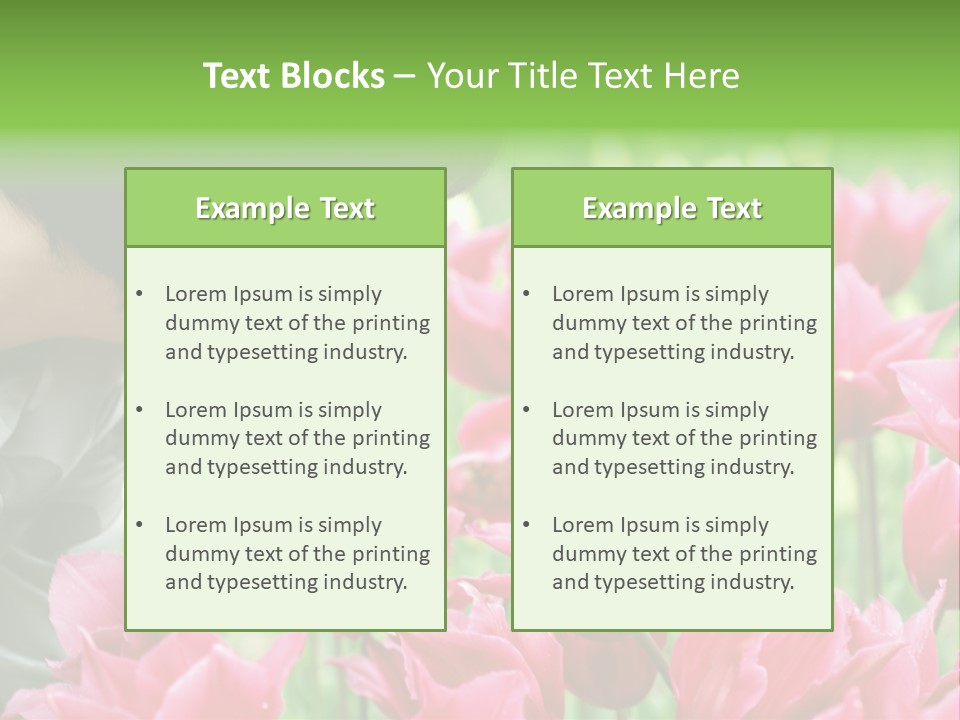 A Young Girl Smelling A Bunch Of Pink Flowers PowerPoint Template