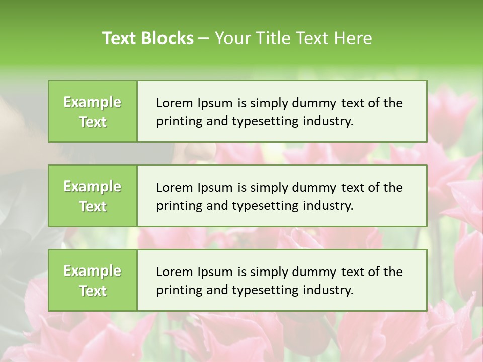 A Young Girl Smelling A Bunch Of Pink Flowers PowerPoint Template