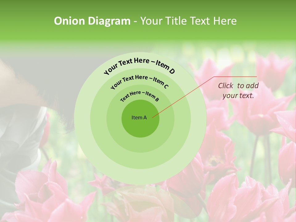 A Young Girl Smelling A Bunch Of Pink Flowers PowerPoint Template