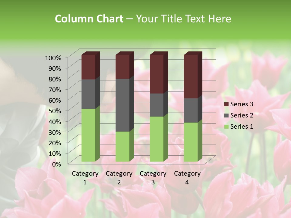 A Young Girl Smelling A Bunch Of Pink Flowers PowerPoint Template