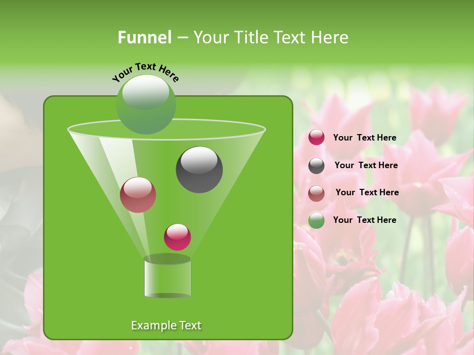 A Young Girl Smelling A Bunch Of Pink Flowers PowerPoint Template