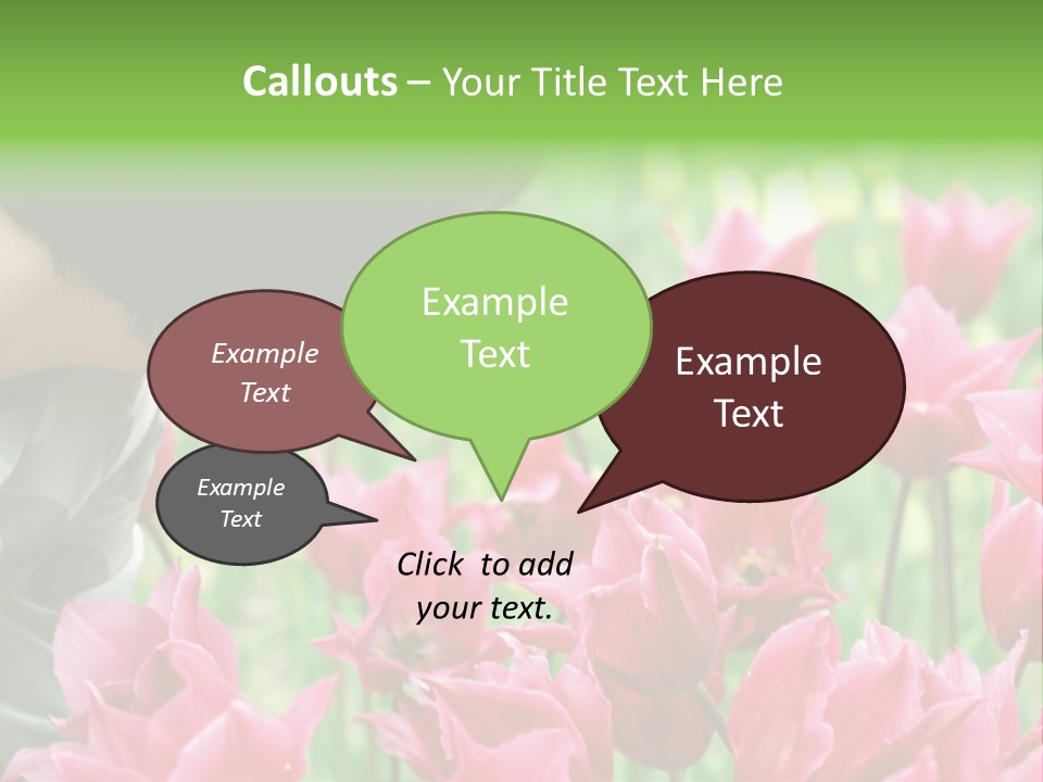 A Young Girl Smelling A Bunch Of Pink Flowers PowerPoint Template