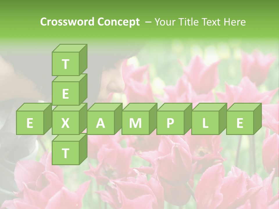 A Young Girl Smelling A Bunch Of Pink Flowers PowerPoint Template