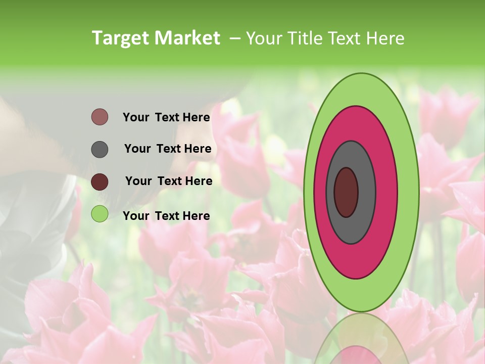 A Young Girl Smelling A Bunch Of Pink Flowers PowerPoint Template