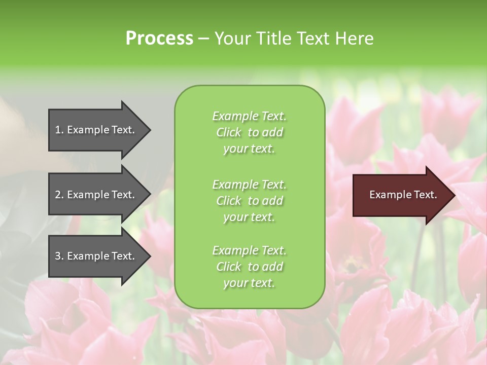 A Young Girl Smelling A Bunch Of Pink Flowers PowerPoint Template
