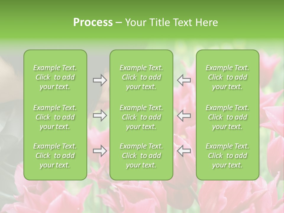 A Young Girl Smelling A Bunch Of Pink Flowers PowerPoint Template