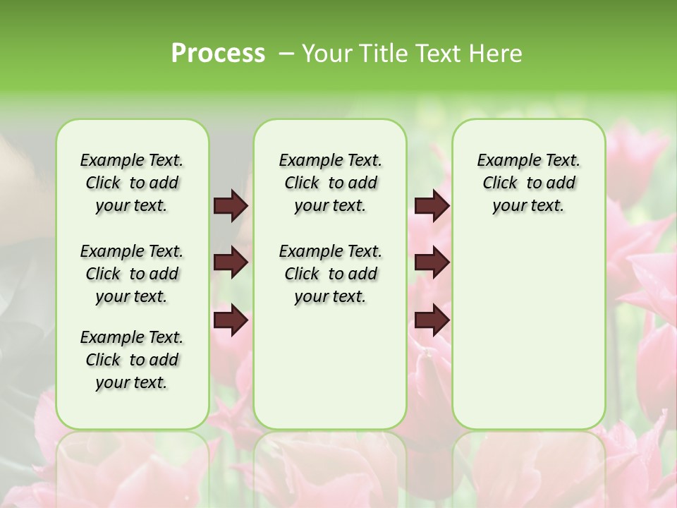 A Young Girl Smelling A Bunch Of Pink Flowers PowerPoint Template