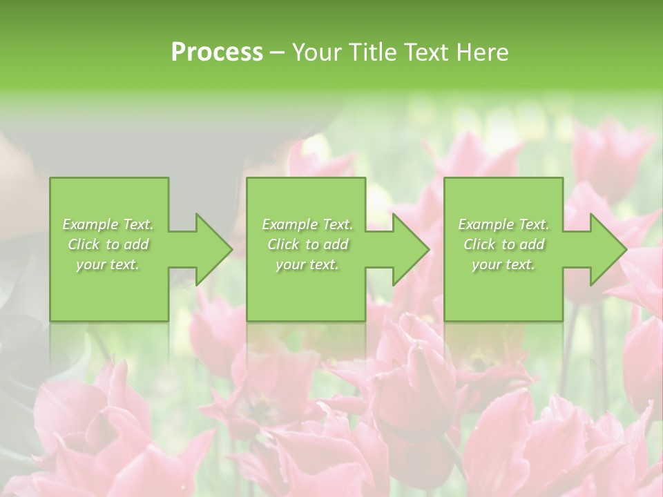 A Young Girl Smelling A Bunch Of Pink Flowers PowerPoint Template